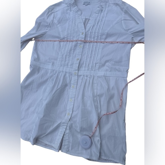 Joseph A White Tunic XL Minimalist Cottagecore Academia Pleated Classic Preppy - Picture 8 of 10
